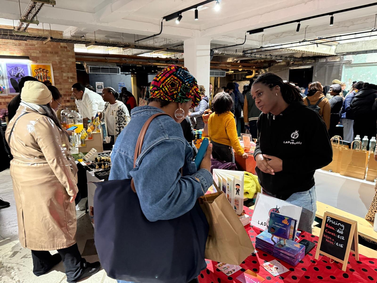 A marketplace of Kingdom-owned business stalls